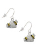 Beehive with 2 Bumble Bees French Earrings