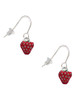 Mini Red Enamel Strawberry French Earrings
