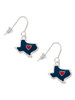 Blue Texas with Red Heart French Earrings
