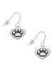 Paw in Heart French Earrings