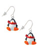 Resin Penguin with Red Scarf French Earrings