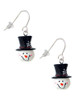 Resin Snowman Head with Top Hat French Earrings
