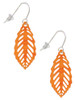 Acrylic Medium Leaf Pearly Orange French Earrings