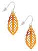 Acrylic Medium Leaf Orange Mixed Brown and Yellow French Earrings