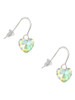 Clear AB Crystal Heart French Earrings