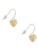Gold Tone Crystal Heart French Earrings