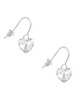 Clear Crystal Heart French Earrings