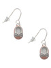 Pink Enamel Baby Shoe with Bow French Earrings