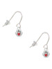 Mini Paw with Red Crystal French Earrings