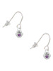Mini Paw with Purple Crystal French Earrings