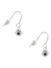Mini Paw with Black Crystal French Earrings