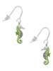 Green Seahorse French Earrings