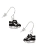 Black Ice Skates French Earrings
