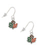 Small Enamel Fall Leaf French Earrings
