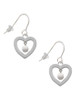 Open heart with Imitation Pearl Drop French Earrings