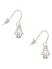 Small Heart Hamsa Hand French Earrings