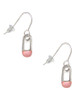 2-Sided Pink Baby Safety Pin French Earrings
