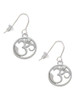 Om in Circle with Clear Crystal French Earrings