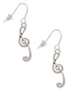 Long Curly Clef French Earrings