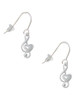 Medium Clef with Heart French Earrings