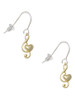 Medium Gold Tone Clef with Heart French Earrings