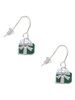 Small Green Enamel Present French Earrings