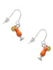 3-D Orange Tropical Drink French Earrings