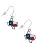 Texas Outline with Flag French Earrings