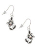 Flower with AB Crystal French Earrings