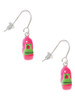 Resin Hot Pink Love Snail French Earrings