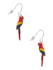 3-D Enamel Parrot French Earrings
