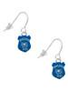 Blue Policeman's Badge French Earrings