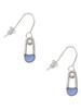 2-Sided Blue Baby Safety Pin French Earrings