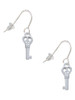 Mini Open Peace Heart Key French Earrings