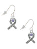 Scroll Ribbon with Lavender Crystal French Earrings
