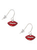Small Translucent Red Lips French Earrings