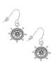Antiqued Ship Wheel French Earrings