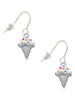 2-D Vanilla Ice Cream Cone with Sprinkles French Earrings