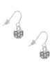 Small Soccer ball with a AB Crystal French Earrings