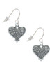 Antiqued Snake Print Heart French Earrings