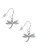Small Dragonfly with Crystal French Earrings