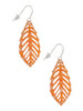 Acrylic Large Leaf Pearly Orange French Earrings