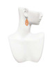 Acrylic Large Leaf Pearly Orange French Earrings
