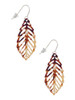 Acrylic Large Leaf Mixed Brown and Yellow French Earrings
