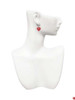 Acrylic Red "Cool Cat / Purr Fect" Heart French Earrings