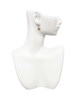 Capital Gold Tone Letter - Q - Pebble Disc - French Earrings