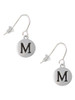 Capital Letter - M - Pebble Disc - French Earrings