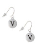 Capital Letter - V - Pebble Disc - French Earrings