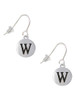 Capital Letter - W - Pebble Disc - French Earrings