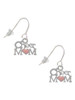 Cheer Mom with Pink Heart French Earrings